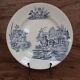 Assiette en terre de fer Rustic bleue et blanche