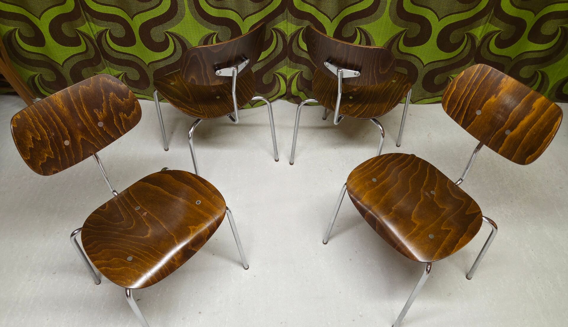 Set of four Se 68 chairs by Egon Eiermann for Wilde+Spieth.