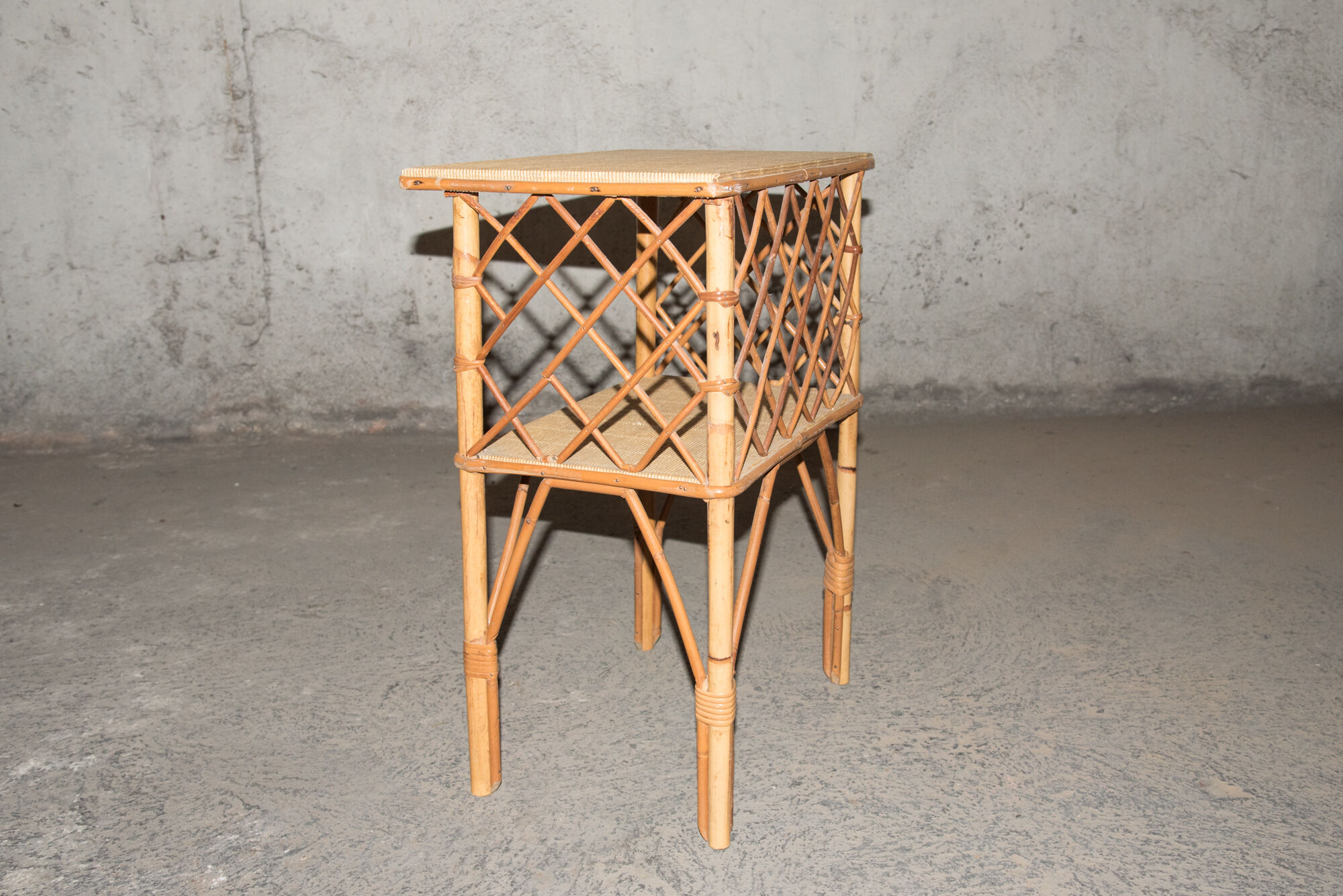 Bamboo bedside - rattan 60's