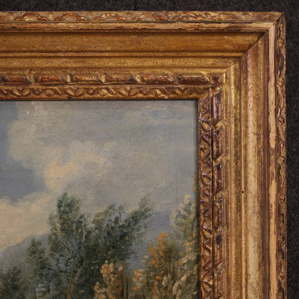 Refined 18th century bucolic landscape painting