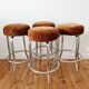 4 Tabourets de bar chromé vintage