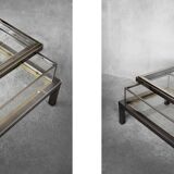 Vintage Mid Century Modern Coffee Table with Glass Case by Maison Jansen