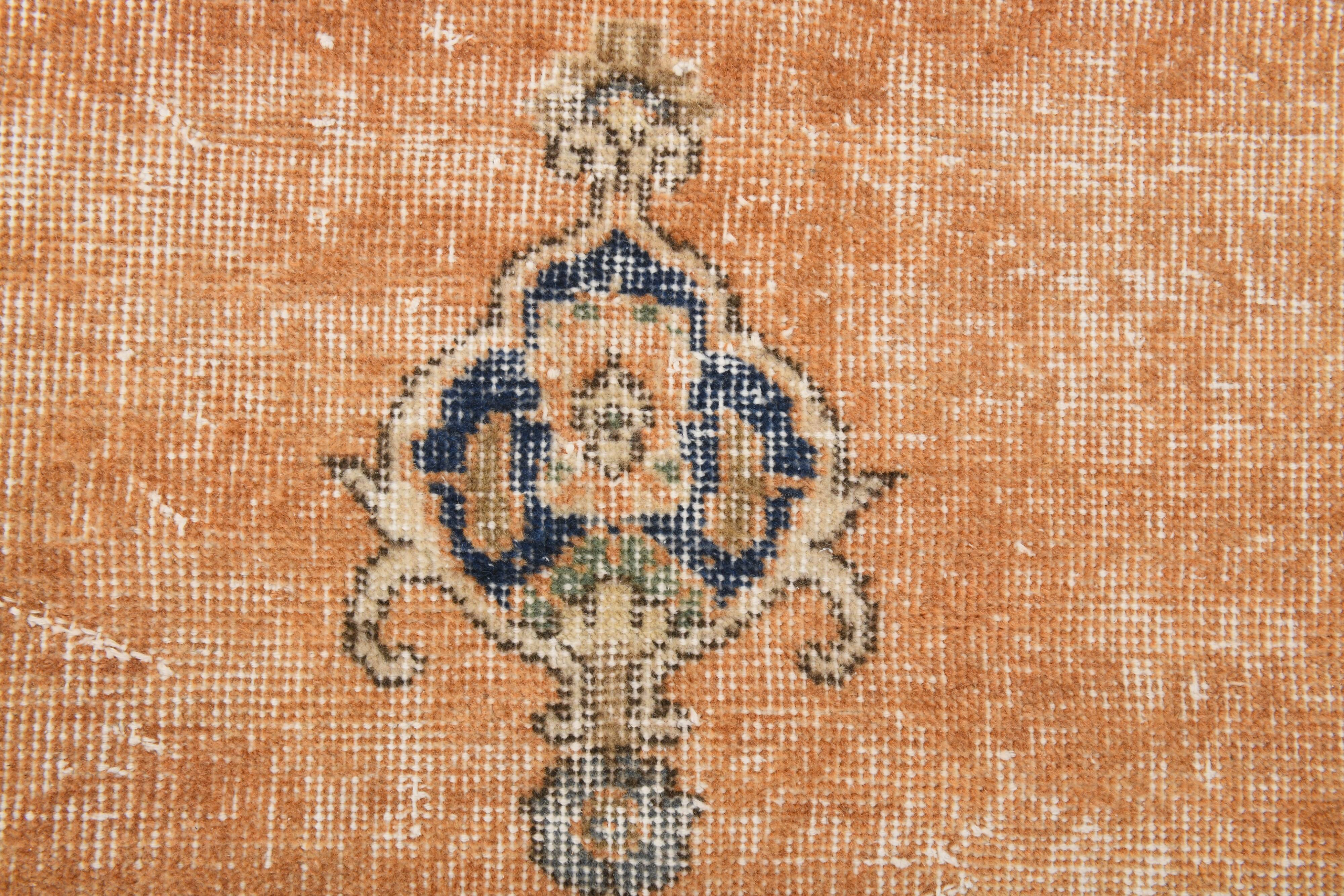 5x9 Navy Blue & Peach Oriental Persian Rug, 168x284Cm