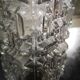 Table lamp tripod globe rectangle glass thick 100% 1970 vintage