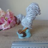 Pottery rooster figurine, rooster statuette, vintage country house decoration