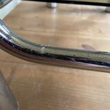 Coffee table chrome and smoked glass design 70s