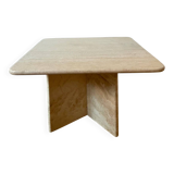 Square coffee table in travertine.