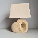 Albert Tormos style sculpture lamp in white stone / 60s / art / artisanal work / Mid-Century / France / 20th century