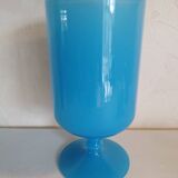 Blue vase on opaline pedestal