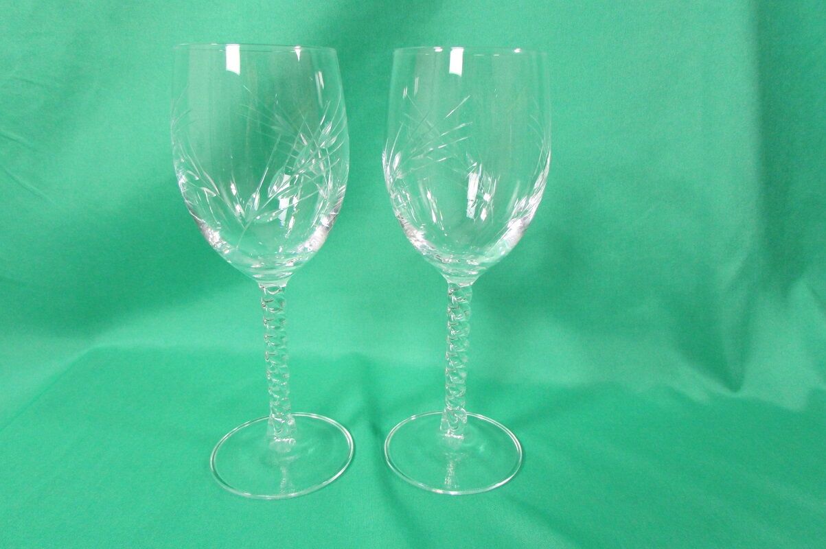 Série de verres à pied en cristal , 1980s