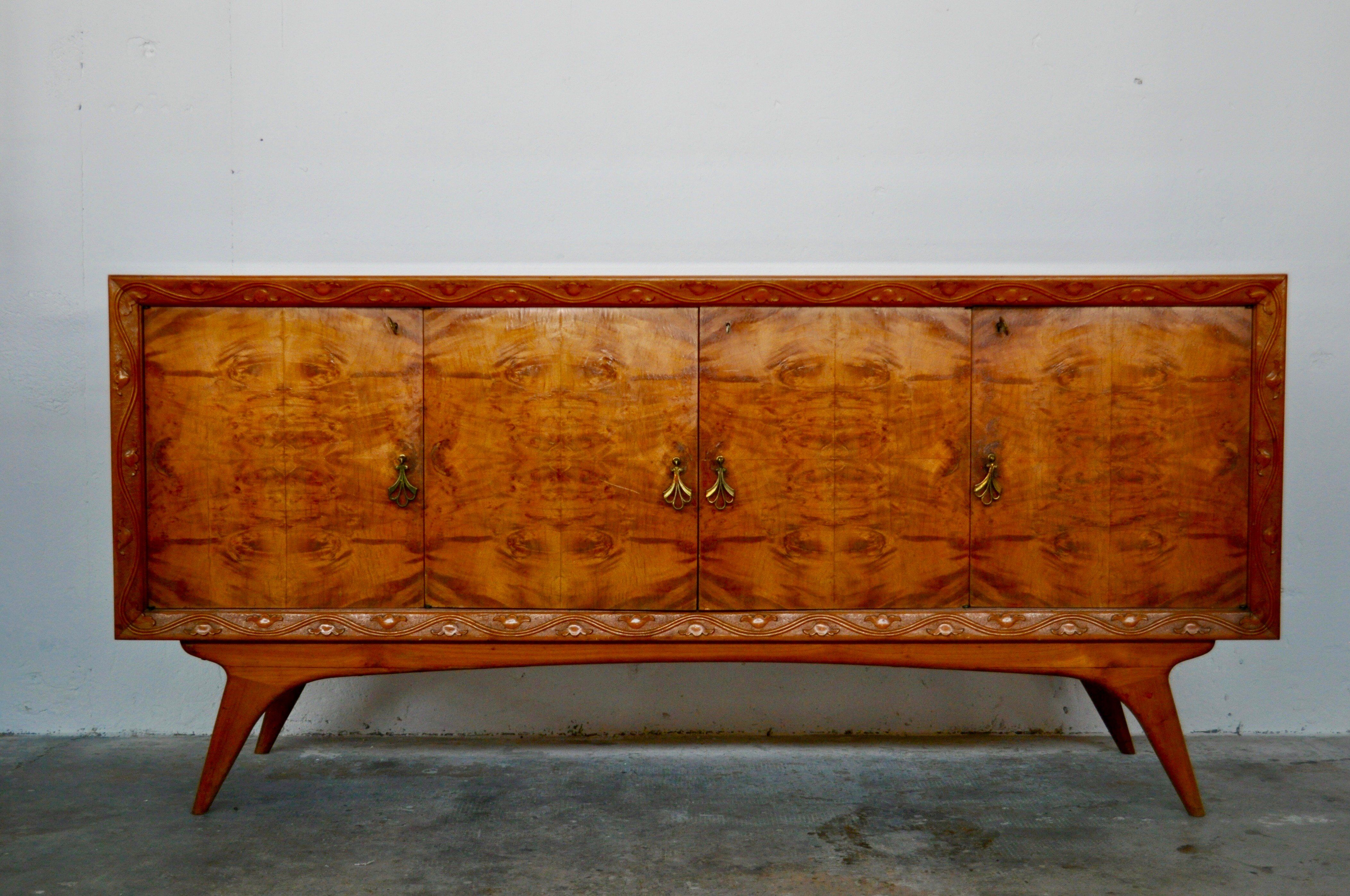 Mid-Century Italian Cherrywood and Walnut Sideboards, 1950s