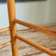 Tabouret de bar en bois blond massif vintage