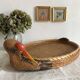 Bird woven bamboo tray