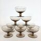 Lot de 9 coupes à champagne en verre fumé