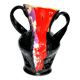 VALLAURIS ceramics Black and red enamelled vase with handle VINTAGE 1950-1960