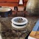 Black and white marble inlays ashtray, Casigliani Italy, 1970s