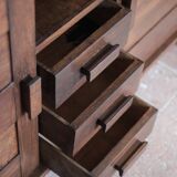 Enfilade Reconstruction René Gabriel. buffet bois vintage