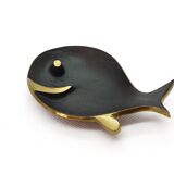 Bol/Mégotine Fish in Brass Mid-Century by Walter Bosse, Herta Baller, 1950s