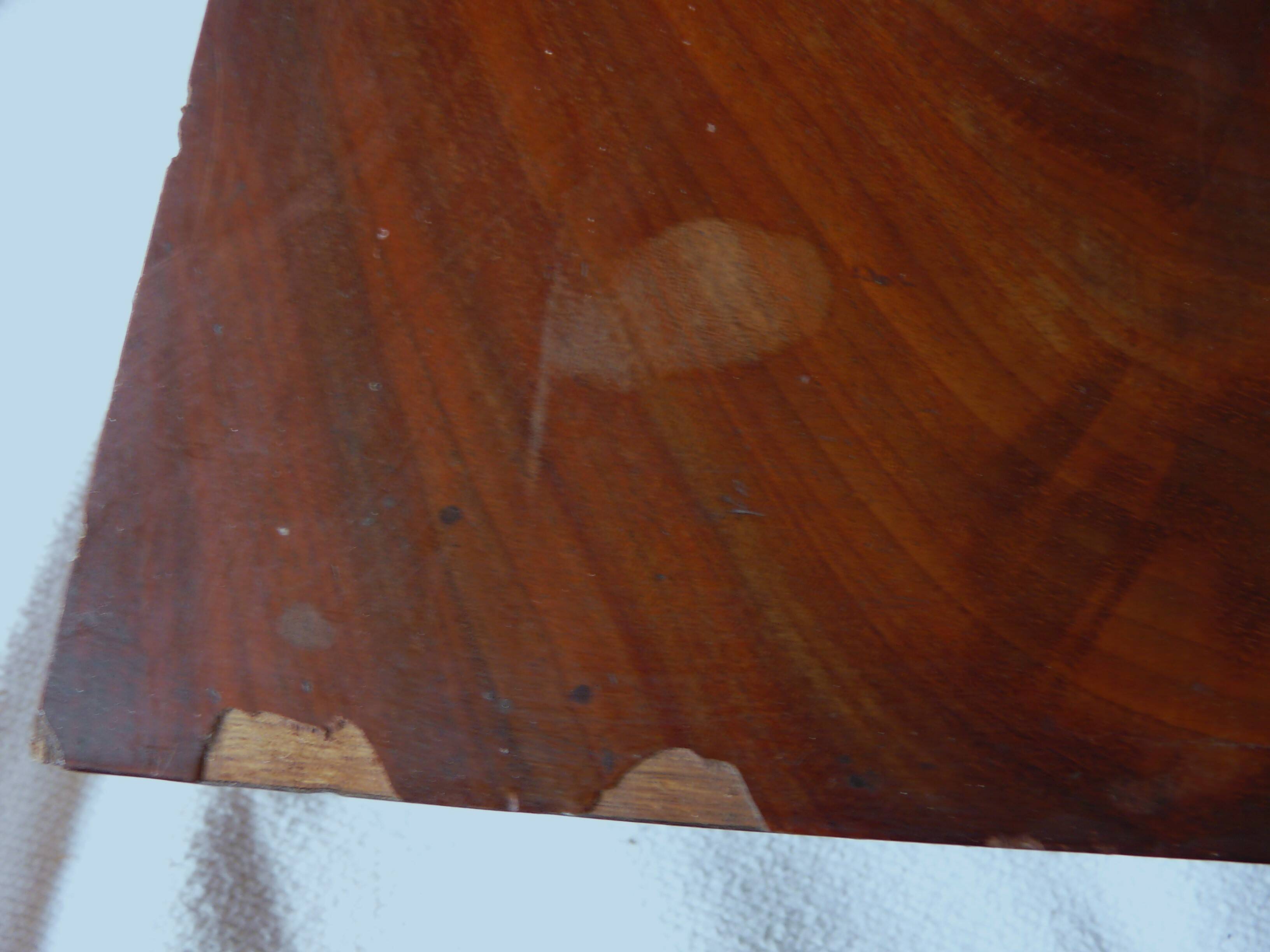 Coiffeuse de table avec miroir Napoléon III placage accajou
