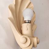 Beige ceramic shell lamp wall lamp from the 40s