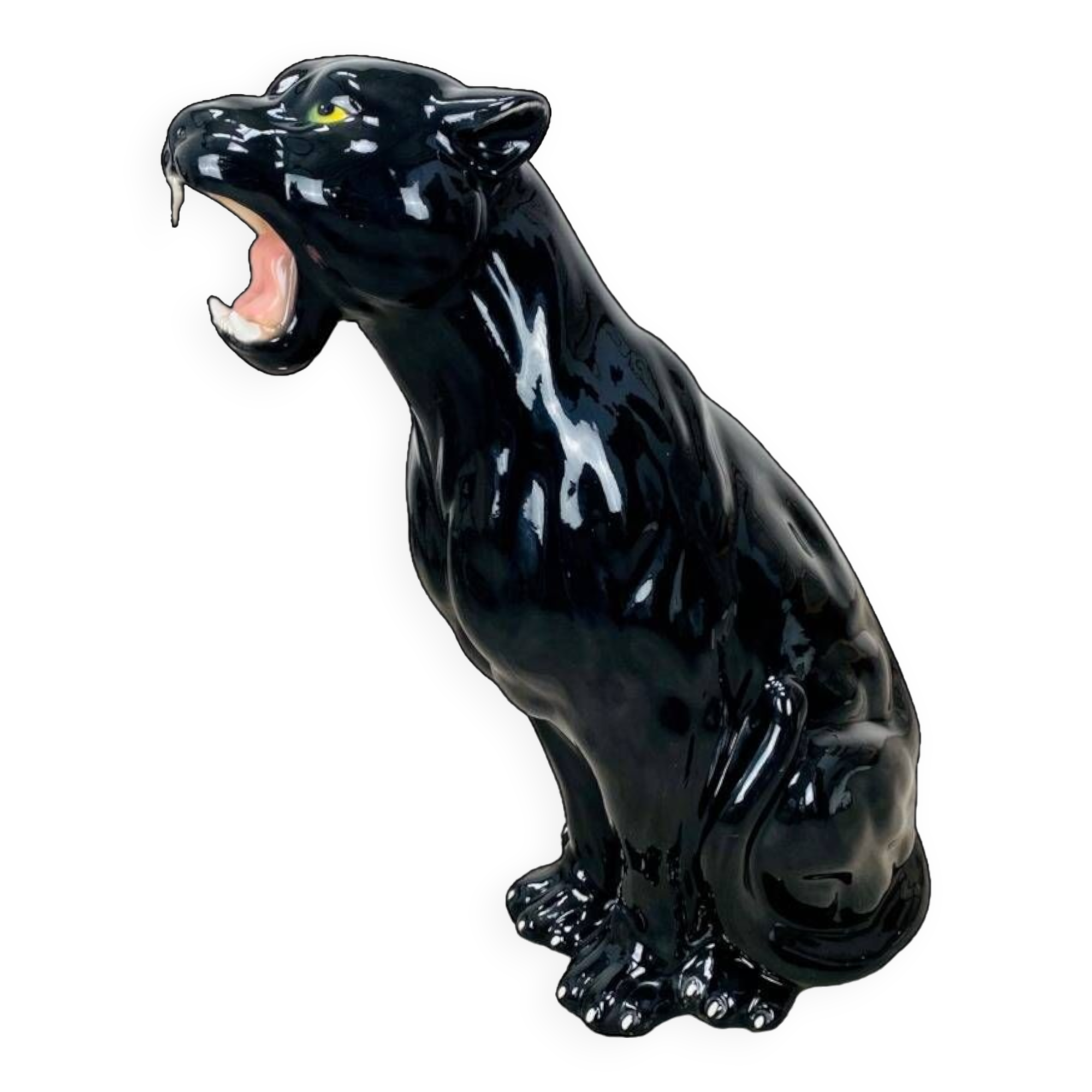 Black panther in ceramic floor 76 cm