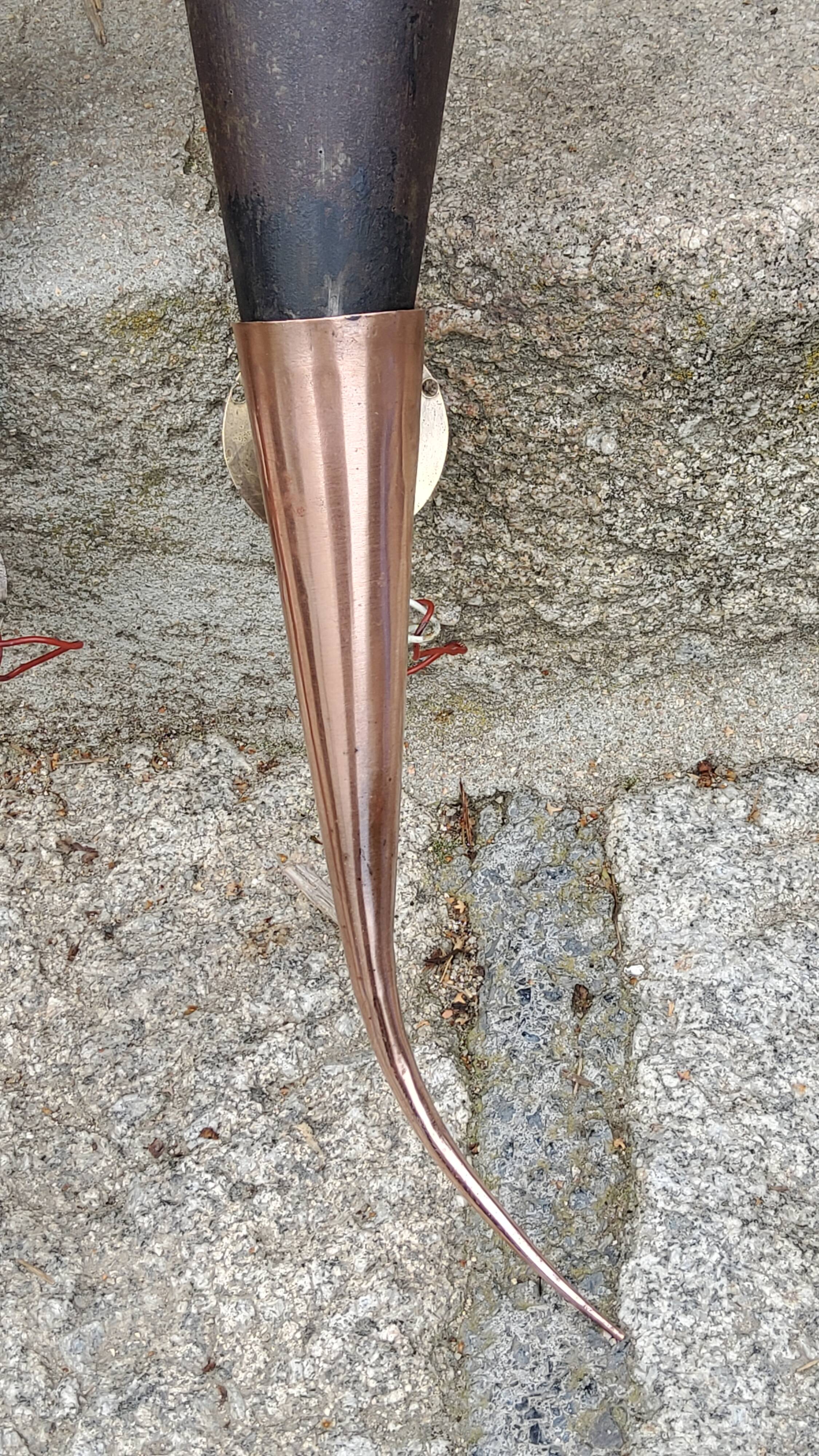 Pair of vintage 50s copper and metal wall lights