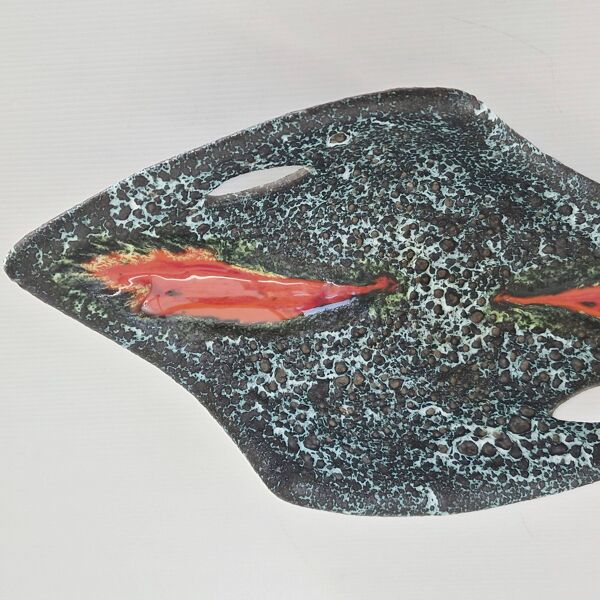 Coupe a fruits vintage 1960 ceramique fat lava signee vallauris 60s 1960s