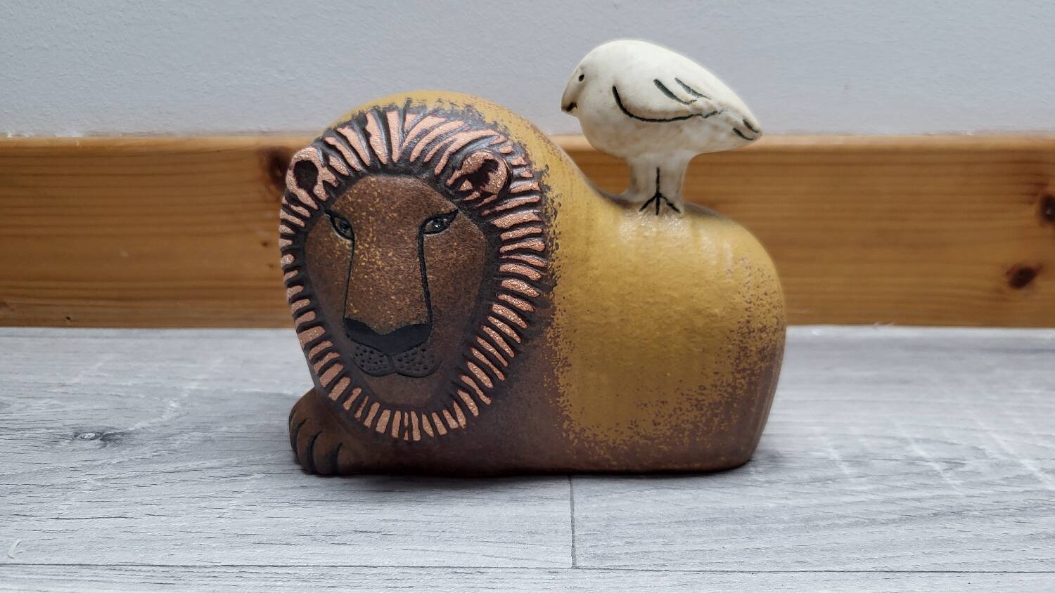 Ceramic the lion and the bird Lisa Larson Gustavsberg