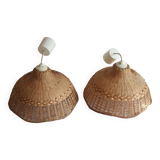Pair of suspensions in woven wicker