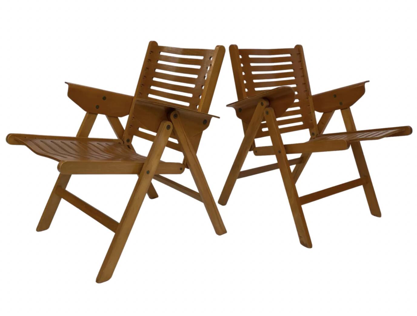 Ensemble vintage de quatre chaises pliantes Rex en contreplaqué, design Niko Kralj, 1950