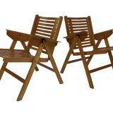 Ensemble vintage de quatre chaises pliantes Rex en contreplaqué, design Niko Kralj, 1950