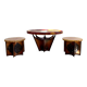 Ensemble table basse et 2 tables d’appoint Accolay 1970