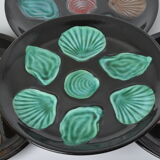 4 assiettes à huitres 1950