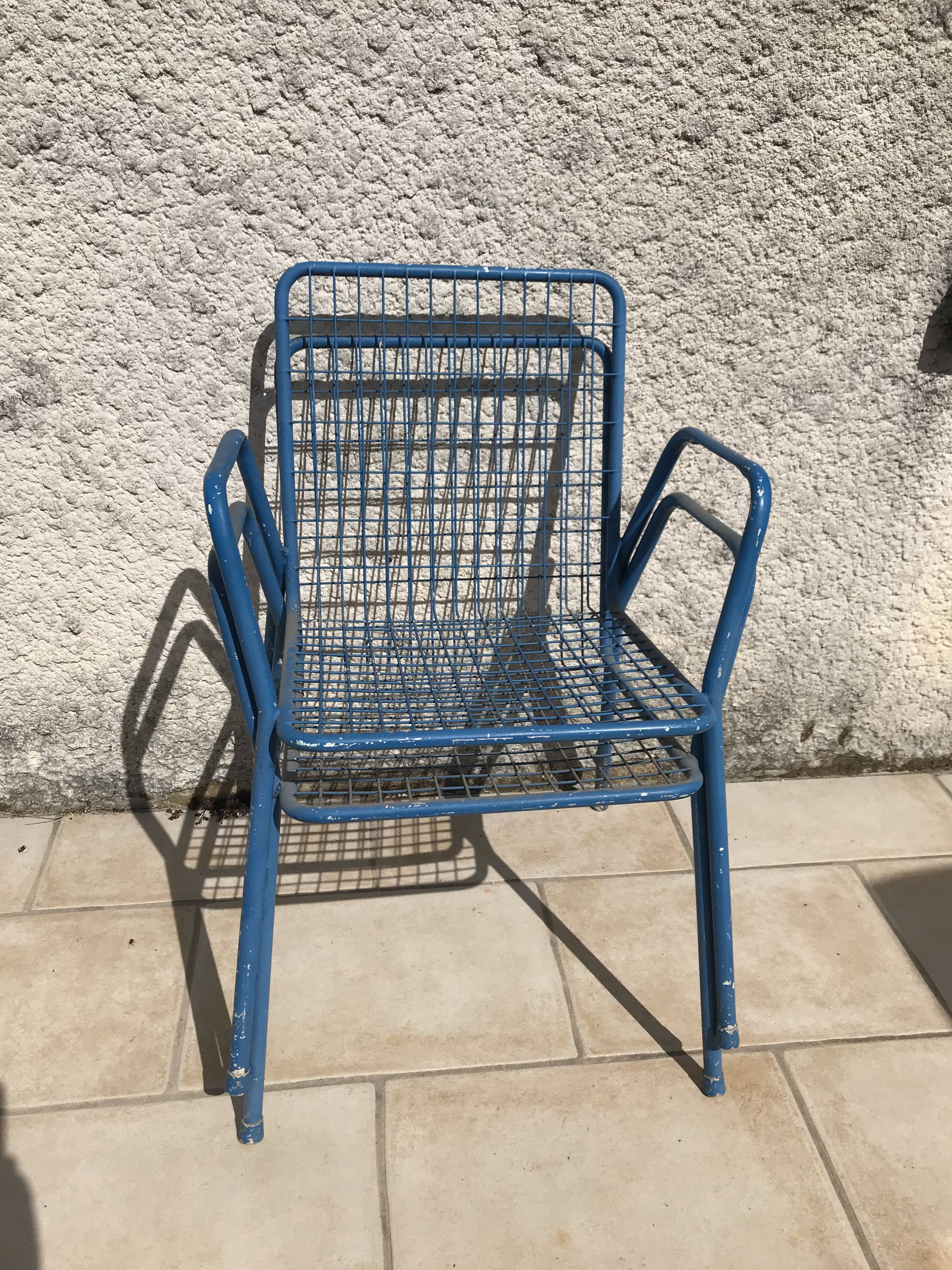 Pair of garden iron armchairs