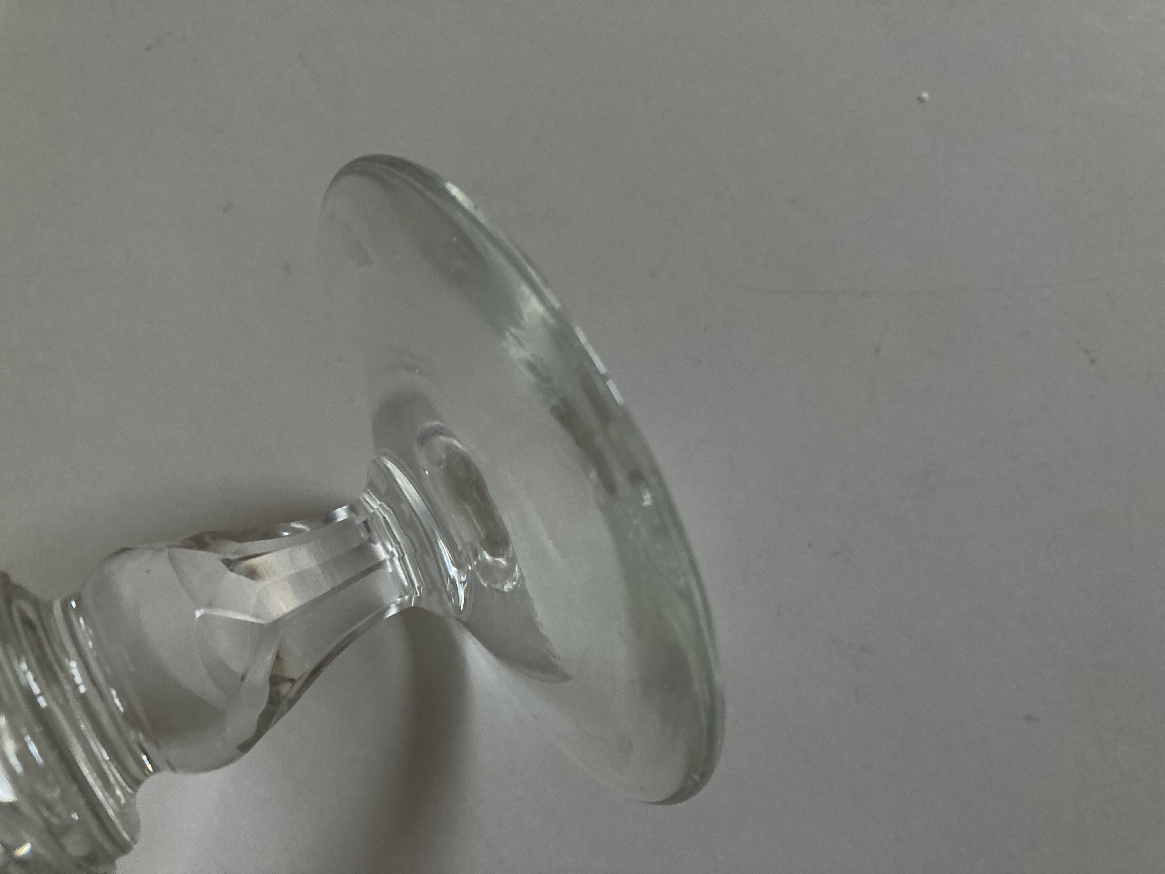 Pair of 19th century Medici glass candlesticks with button feet