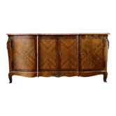 Sideboard in a curved Louis XV style in rosewood and marquetry around 1950