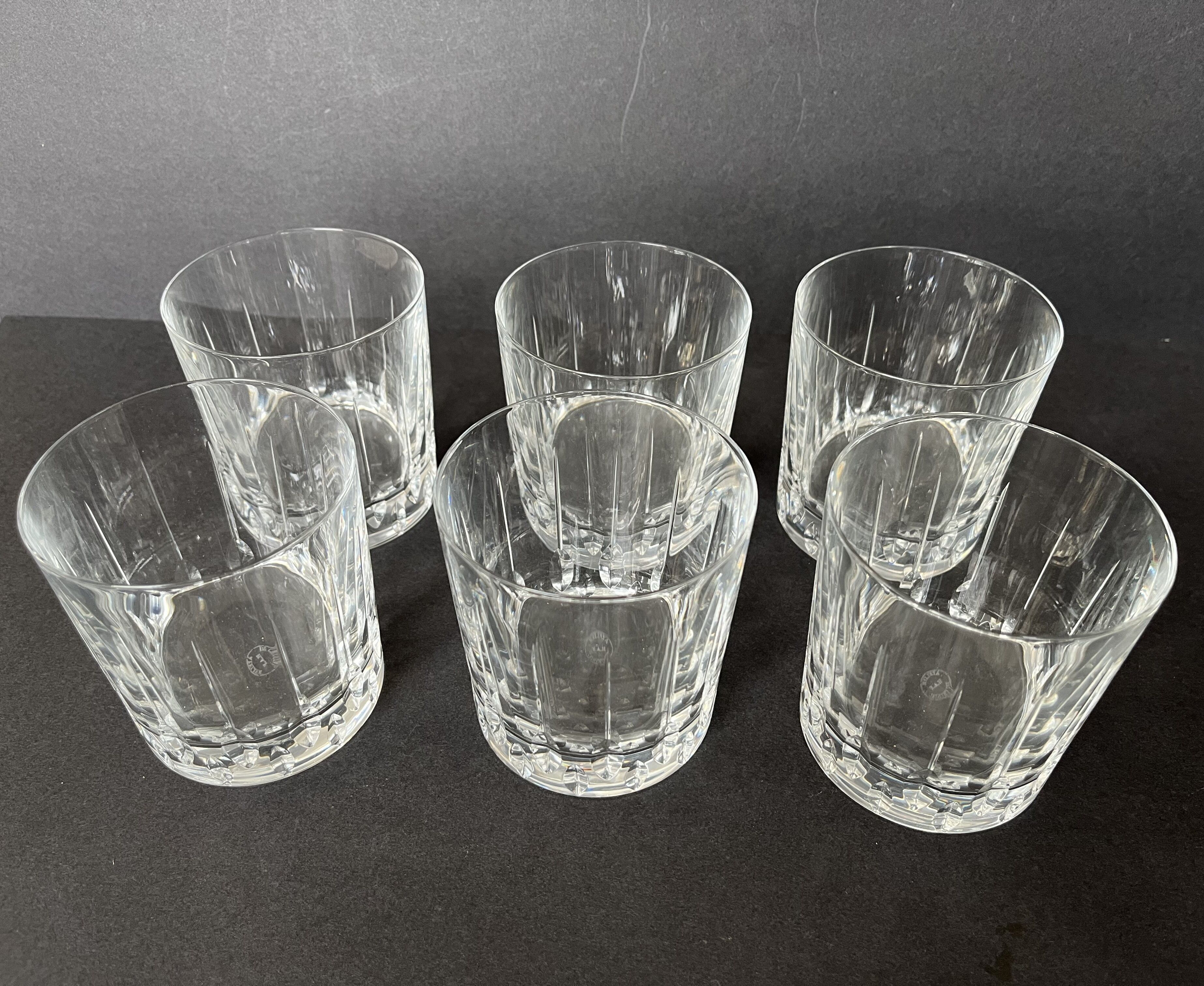 Ensemble de six verres à whisky en cristal