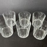 Ensemble de six verres à whisky en cristal