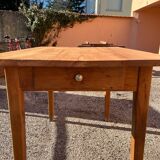 Solid wood table with side drawers