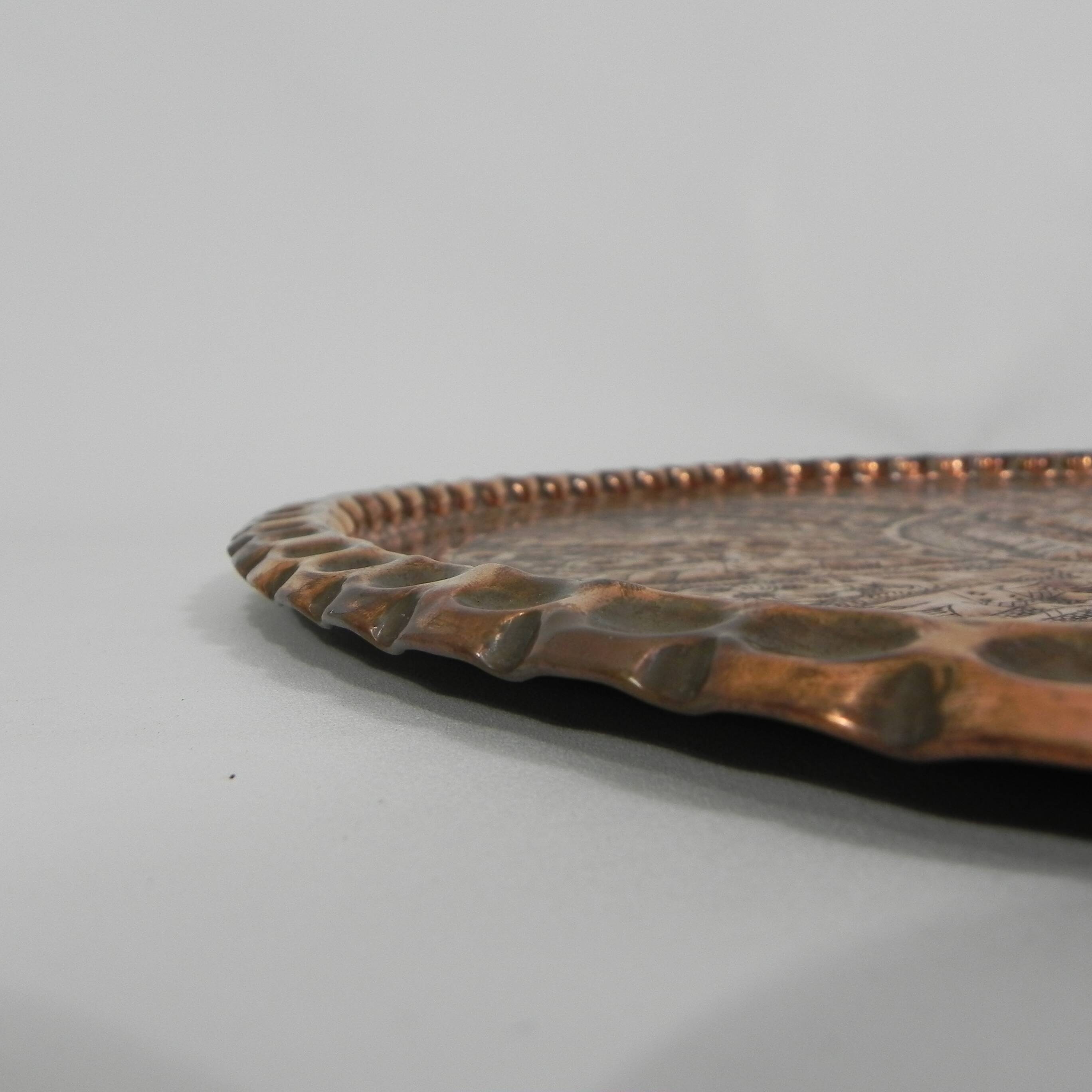 Copper tray, diameter 63.5 cm