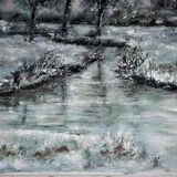 Beau Tableau à l'huile sur toile 41 x 33 cm