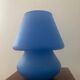 Lampe champignon vintage en verre bleu