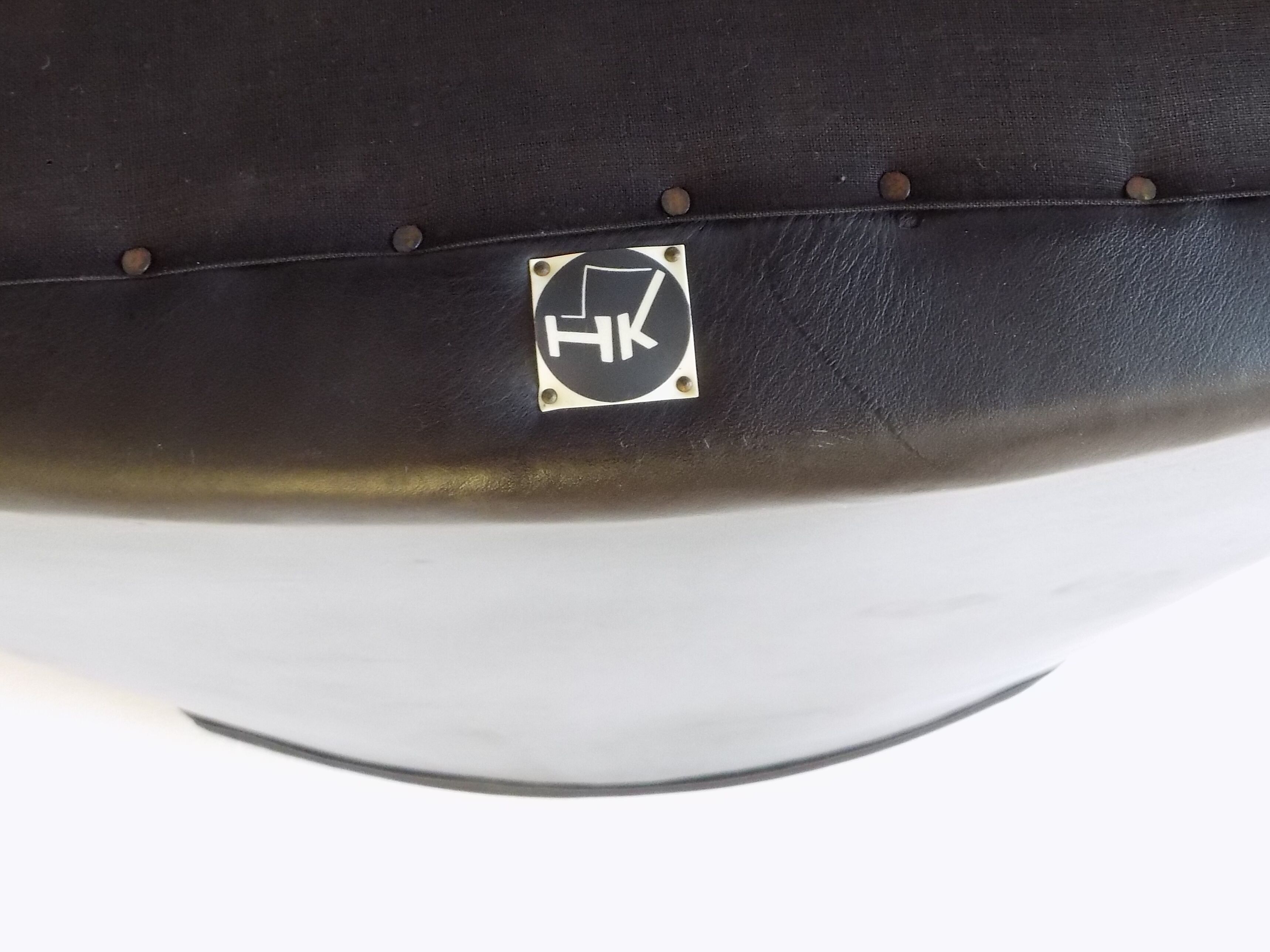 Howard Keith pair of black leather armchairs for HK Furniture