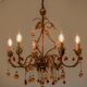 Italian vintage chandelier with Murano glass pendants.