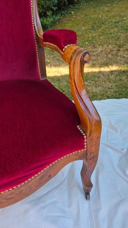 Voltaire armchair and 2 chairs