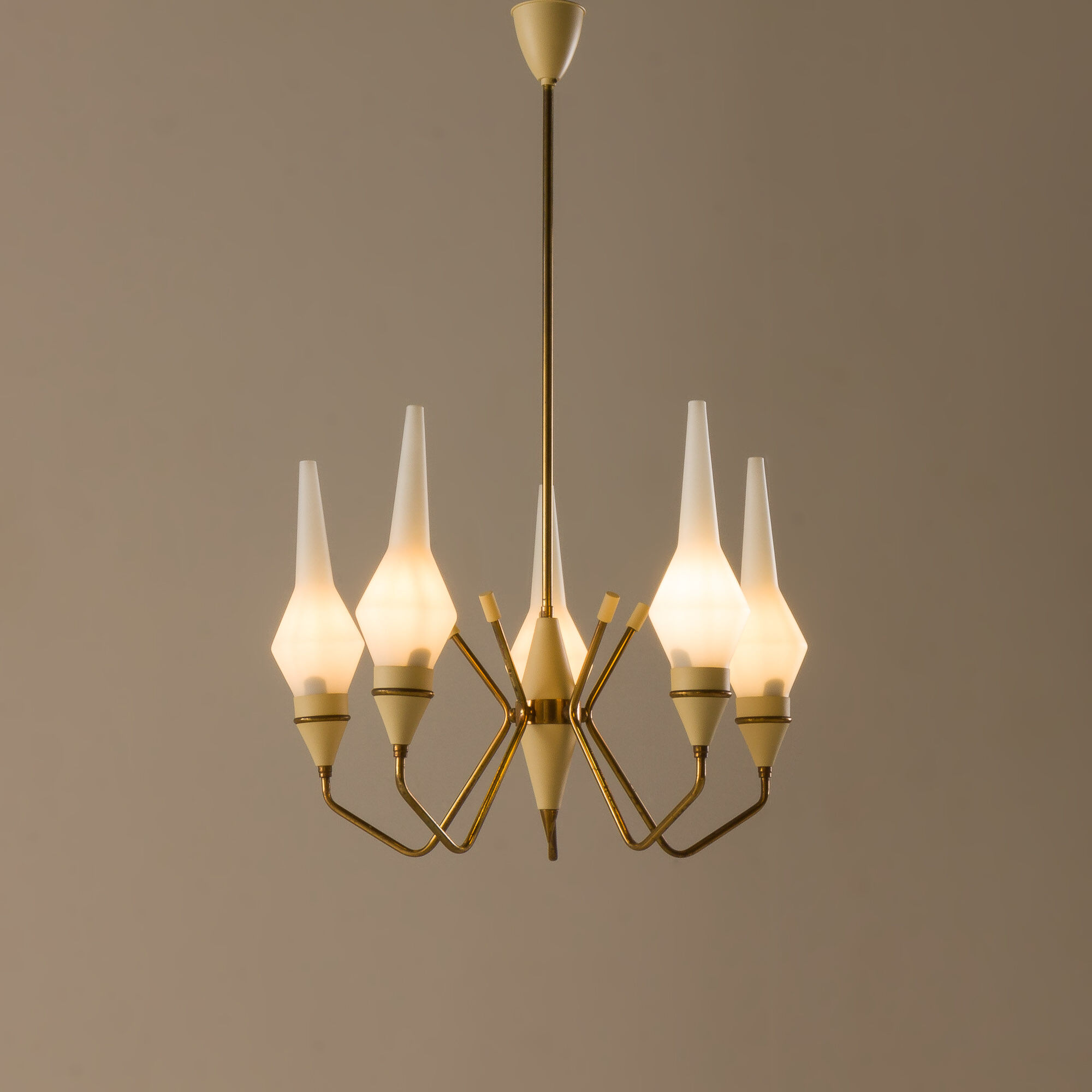 Italian mid-century chandelier in brass, 1950s