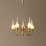 Italian mid-century chandelier in brass, 1950s