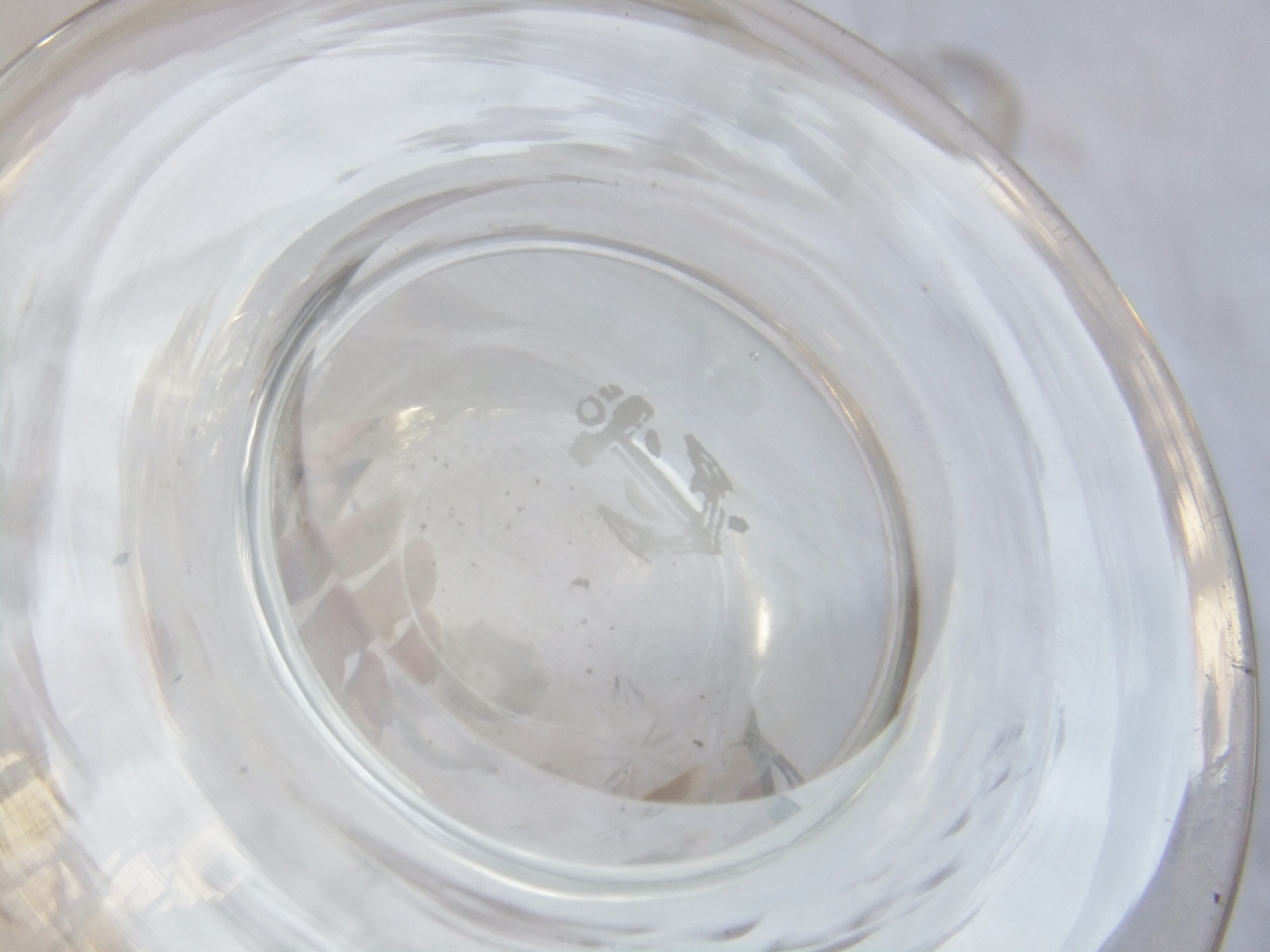 Bohemian crystal liqueur service Baccarat St Louis carafe glasses signed by an anchor