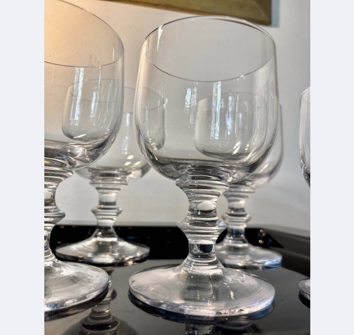 Large crystal beer or dessert glasses, 2 heights