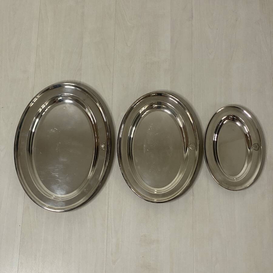 Set of 3 Walker & Hall Sheffield silver plated dishes 1930